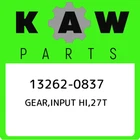 13262-0837 Kawasaki Gear,input HI,27T 132620837, New Genuine Oem Part. Price: $126.68.