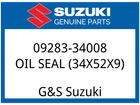 Suzuki Oem Part 09283-34008 Oil Seal (34X52X9) New. Price: $22.21.