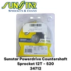 Sunstar Powerdrive Countershaft C/s 12T 520 Sprocket 1-34712 (34712) New. Price: $29.95.