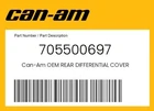 Can-am Genuine Rear Differential Cover 705500697 New. Price: $186.99.