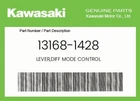 Kawasaki Genuine Lever,diff Mode Control 13168-1428 New. Price: $27.32.