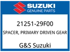 Suzuki Oem Part 21251-29F00 Spacer Primary Driven Gear New. Price: $52.84.