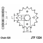 Sprockets Tooth Steel Transmission JTF1324.12 Nuovo. Price: $13.42.