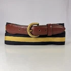 Barrons-hunter Black & Gold Striped Dress Belt Made In Usa Size 34 Pre-owned. Price: $20.00.