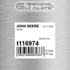 T116974 Gear Fits John Deere (surplus Open Box) New. Price: $958.58.