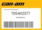 Can-am Genuine Differential 705402377 New. Price: $1071.31.