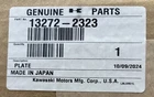 Genuine Kawasaki Part Fit 2015-23 KAF1000 KAF820 Mule Pro, Plate 13272-2323 New. Price: $175.00.