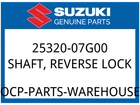 Suzuki Oem Part 25320-07G00 Shaft, Reverse Lock New. Price: $61.52.
