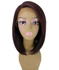 Straight 11 In 4X4 Hand Tied Lace Front Wig, Deep Red Black Blend New. Price: $39.80.
